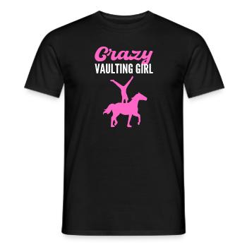 Crazy vaulting girl. Vault to - Men's T-Shirt - black - Front - AI Model Male 178 light (178cm)