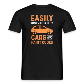 Easily distracted by cars and color codes - Men's T-Shirt - black - Front - AI Model Male 178 light (178cm)