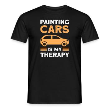 Painting cars is my therapy car - Men's T-Shirt - black - Front - AI Model Male 178 light (178cm)