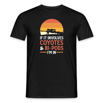 Quand il s’agit de coyotes et de bipèdes, je suis - T-shirt homme - noir - Devant - AI Model Male 178 light (178cm)