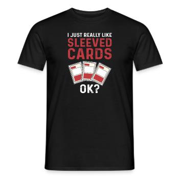 J’aime beaucoup les cartes à pochettes, d’accord ? - T-shirt homme - noir - Devant - AI Model Male 178 light (178cm)
