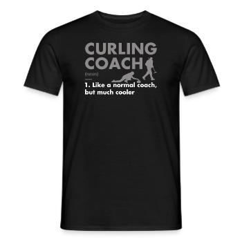 Définition de l’entraîneur sportif Curling - T-shirt homme - noir - Devant - AI Model Male 178 light (178cm)