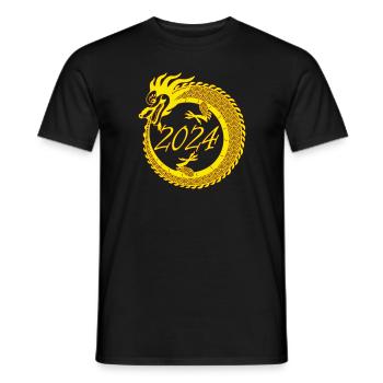 Nouvel An lunaire du Dragon 2024 - T-shirt homme - noir - Devant - AI Model Male 178 light (178cm)