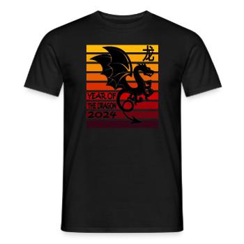 Nouvel An lunaire du Dragon 2024 - T-shirt homme - noir - Devant - AI Model Male 178 light (178cm)