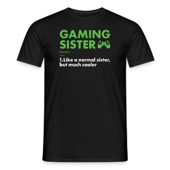 Gamer Sister Definition Gaming - Männer T-Shirt - Schwarz - Vorne - AI Model Male 178 light (178cm)