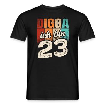 Digga Ich Bin 23 Jahre 23. Geburtstag - Männer T-Shirt - Schwarz - Vorne - AI Model Male 178 light (178cm)
