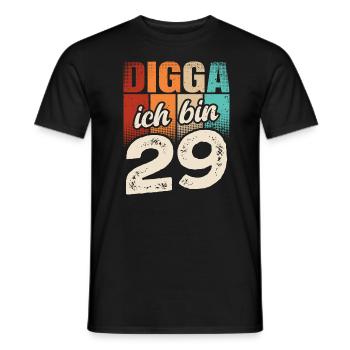 Digga Ich Bin 29 Jahre 29. Geburtstag - Männer T-Shirt - Schwarz - Vorne - AI Model Male 178 light (178cm)
