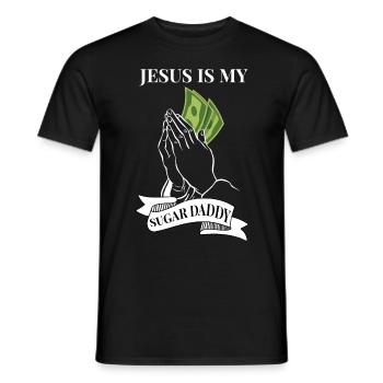 Jesus is my sugar daddy | Jesus ist mein Sugar Dad - Männer T-Shirt - Schwarz - Vorne - AI Model Male 178 light (178cm)