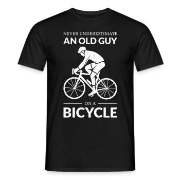 Unterschätzen Sie niemals einen alten Kerl auf einem Fahrrad IV - Männer T-Shirt - Schwarz - Vorne - AI Model Male 178 light (178cm)