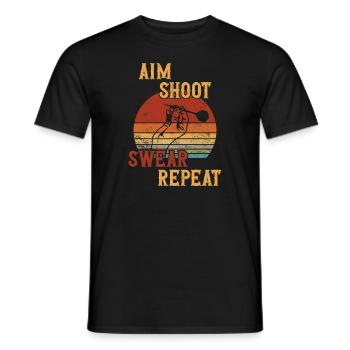 Aim Shoot Swear Repeat / Darts - Männer T-Shirt - Schwarz - Vorne - AI Model Male 178 light (178cm)