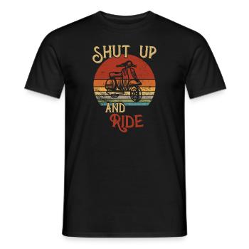 Shut up and Ride / Moped - Männer T-Shirt - Schwarz - Vorne - AI Model Male 178 light (178cm)