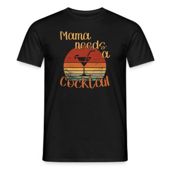Maman a besoin d’un cocktail / cocktail - T-shirt homme - noir - Devant - AI Model Male 178 light (178cm)