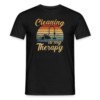 Le nettoyage est ma thérapie / Putzen - T-shirt homme - noir - Devant - AI Model Male 178 light (178cm)