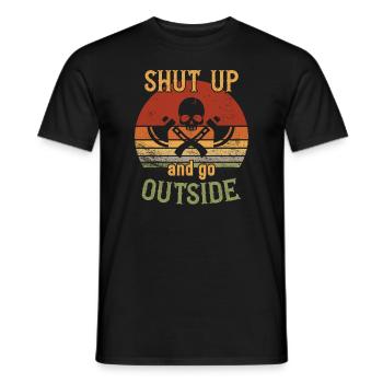 Shut up and go outside / Bushcraft - Men's T-Shirt - black - Front - AI Model Male 178 light (178cm)
