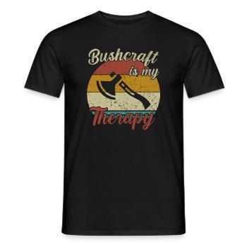Bushcraft is my Therapy / Bushcraft - Men's T-Shirt - black - Front - AI Model Male 178 light (178cm)