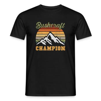 Bushcraft Champion / Bushcraft - Men's T-Shirt - black - Front - AI Model Male 178 light (178cm)