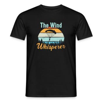 The Wind Whisperer / Skydiving - Men's T-Shirt - black - Front - AI Model Male 178 light (178cm)