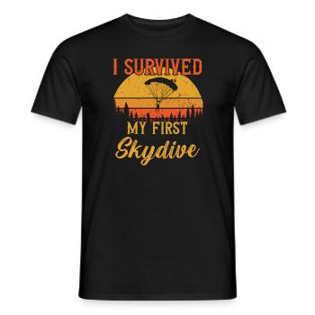 J’ai survécu à mon premier Skydive / Parachutisme - T-shirt homme - noir - Devant - AI Model Male 178 light (178cm)
