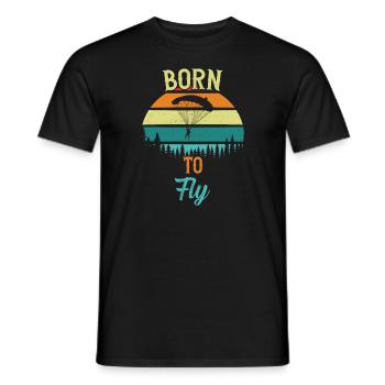 Born to Fly / Fallschirmspringen - Men's T-Shirt - black - Front - AI Model Male 178 light (178cm)