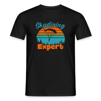 Skydiving Expert / Fallschirmspringen - Men's T-Shirt - black - Front - AI Model Male 178 light (178cm)