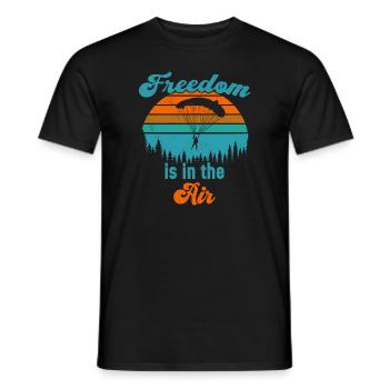 Freedom is in the Air / Skydiving - Men's T-Shirt - black - Front - AI Model Male 178 light (178cm)