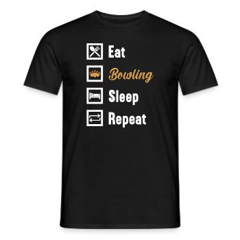 Manger Bowling Sleep Repeat / Bowling - T-shirt homme - noir - Devant - AI Model Male 178 light (178cm)
