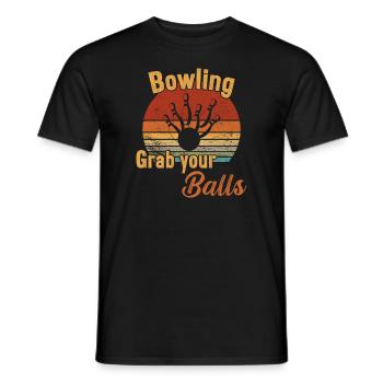 Grab Your Balls / Bowling - Men's T-Shirt - black - Front - AI Model Male 178 light (178cm)