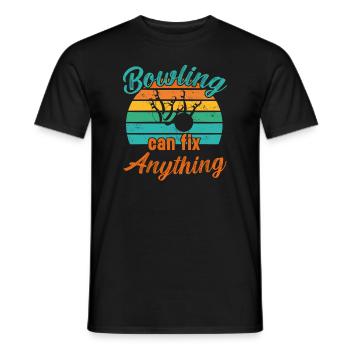 Bowling peut réparer n’importe quoi / Bowling - T-shirt homme - noir - Devant - AI Model Male 178 light (178cm)