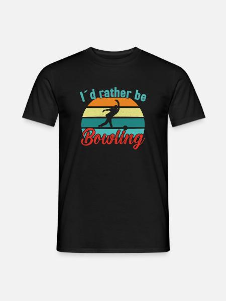 I´d rather be Bowling / Bowling - Männer T-Shirt - Schwarz