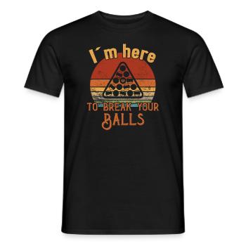 I ́m here to break your Balls / Billiards Snooker - Men's T-Shirt - black - Front - AI Model Male 178 light (178cm)