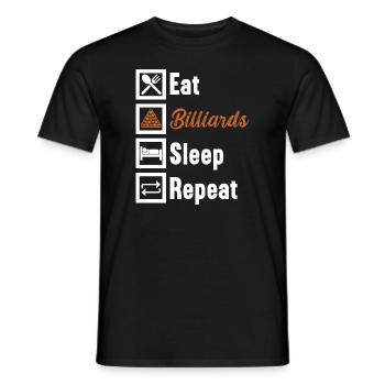 Eat Billiards Sleep Repeat / Billiard Snooker - Männer T-Shirt - Schwarz - Vorne - AI Model Male 178 light (178cm)