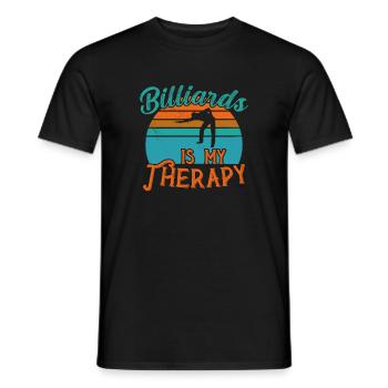 Billiards is my Therapy / Billiard Snooker - Männer T-Shirt - Schwarz - Vorne - AI Model Male 178 light (178cm)