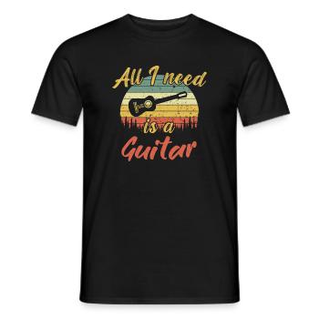 Tout ce dont j’ai besoin est une guitare / Gitarre - T-shirt homme - noir - Devant - AI Model Male 178 light (178cm)