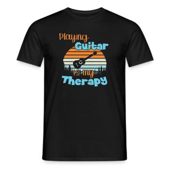 Jouer de la guitare est ma thérapie / Gitarre - T-shirt homme - noir - Devant - AI Model Male 178 light (178cm)