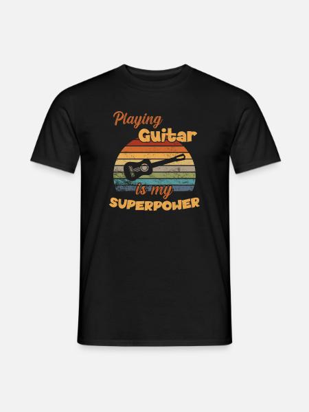 Jouer de la guitare est mon superpouvoir / Gitarre - T-shirt homme - noir