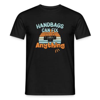 Handbags can fix Anything / Handbag Shopping - Men's T-Shirt - black - Front - AI Model Male 178 light (178cm)