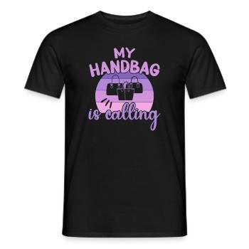 My Handbag is Calling / Handbag Shopping - Men's T-Shirt - black - Front - AI Model Male 178 light (178cm)