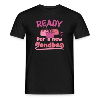 Ready for a new Handbag / Handbag Shopping - Men's T-Shirt - black - Front - AI Model Male 178 light (178cm)