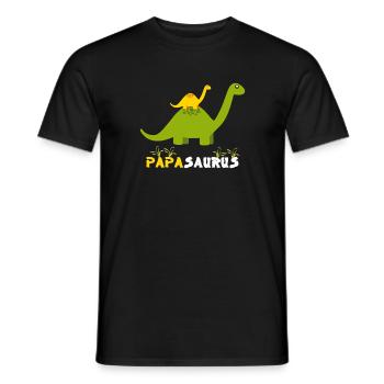 Papasaurus Funny Father Cool Father's Day Gift - Men's T-Shirt - black - Front - AI Model Male 178 light (178cm)
