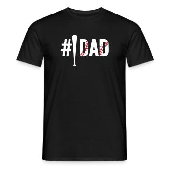 World's Number 1 Baseball Dad Ever - Men's T-Shirt - black - Front - AI Model Male 178 light (178cm)