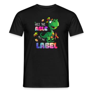 Autism See The Able Not The Label - Men's T-Shirt - black - Front - AI Model Male 178 light (178cm)