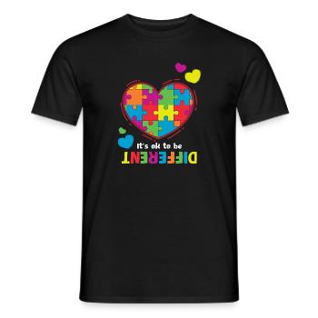 Autism It's Okay To Be Different - Men's T-Shirt - black - Front - AI Model Male 178 light (178cm)
