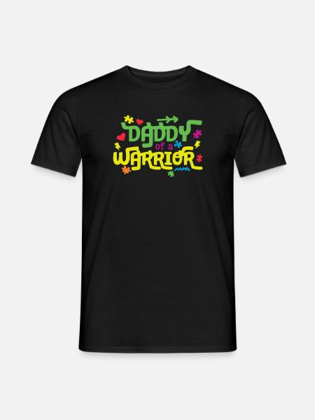 Autism Daddy Of The Warrior - Men's T-Shirt - black