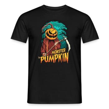 Halloween Pumpkin Horror - Men's T-Shirt - black - Front - AI Model Male 178 light (178cm)