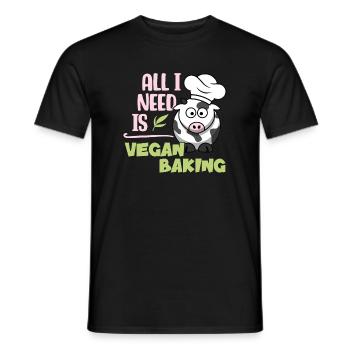 All I need is Vegan Baking - Men's T-Shirt - black - Front - AI Model Male 178 light (178cm)