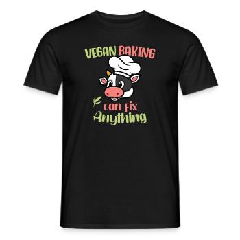 Vegan Baking can fix Anything - Men's T-Shirt - black - Front - AI Model Male 178 light (178cm)