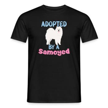 Adopted by a Samoyed - Men's T-Shirt - black - Front - AI Model Male 178 light (178cm)
