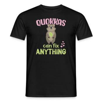 Quokkas peut tout réparer - Sourire Quokka - T-shirt homme - noir - Devant - AI Model Male 178 light (178cm)