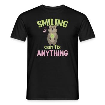 Sourire peut tout réparer - Grinning Quokka - T-shirt homme - noir - Devant - AI Model Male 178 light (178cm)