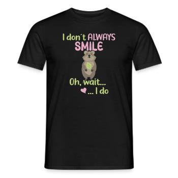 I don't always smile - Oh wait, I do... /Quokka - Men's T-Shirt - black - Front - AI Model Male 178 light (178cm)